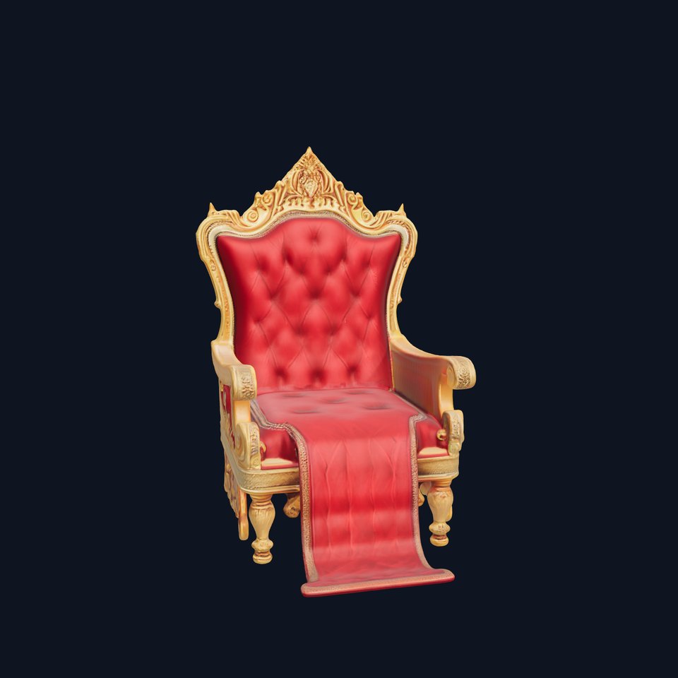 Ornate Throne Chair Model Pack for Royal Interiors